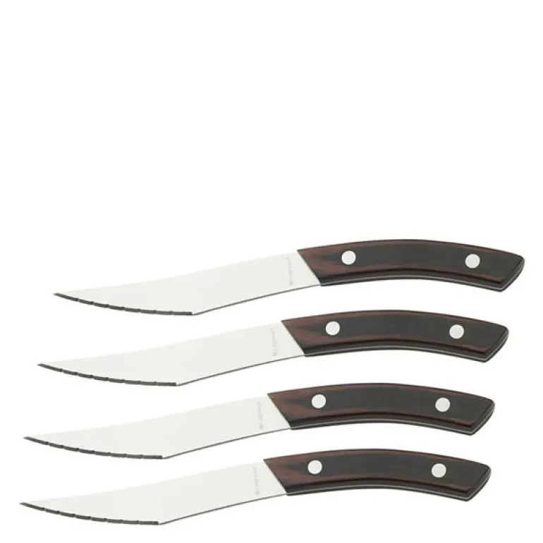 Napoli pizza-/grillkniv 4 stk stål med mørkt håndtak