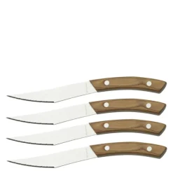 Napoli pizza-/grillkniv 4 stk stål med lyst håndtak