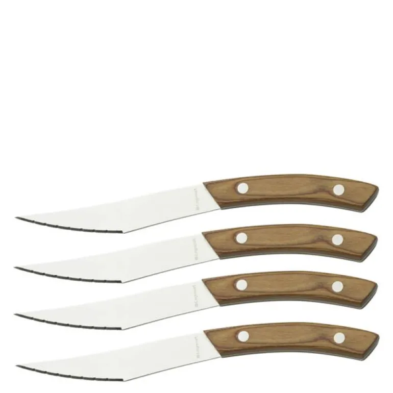 Napoli pizza-/grillkniv 4 stk stål med lyst håndtak