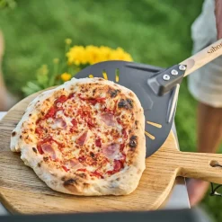 Napo pizzaspade 70x20 cm gun metal/natur