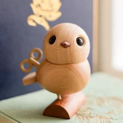 Nattergalen trefigur 8 cm lønn/gummitre/sapele
