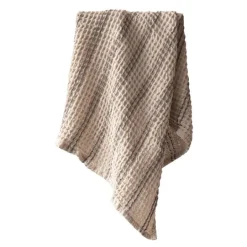 Nella håndkle vaflet 50x70 cm taupe stripe