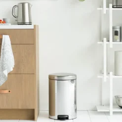 NewIcon pedalbøtte 20L blankt stål