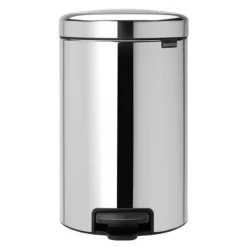 NewIcon pedalbøtte 12L blankt stål