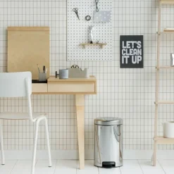 NewIcon pedalbøtte 12L blankt stål