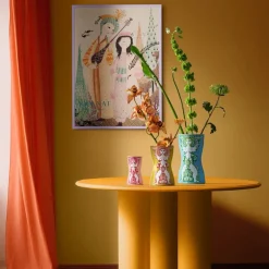 Nina vase 22 cm gul/pink