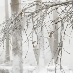 Nobili Julekremmerhus H15 cm snøhvit