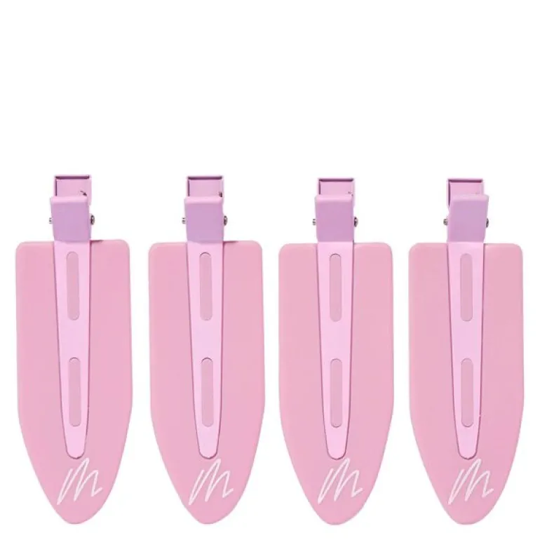 No crease hårklemme jumbo 4 stk rosa