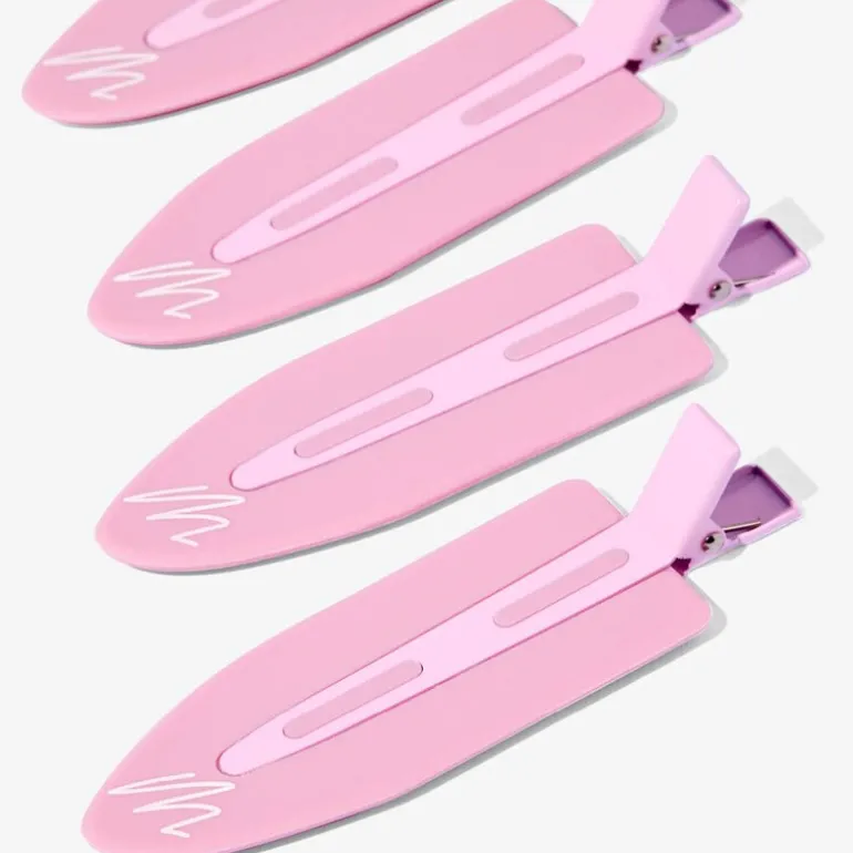 No crease hårklemme jumbo 4 stk rosa