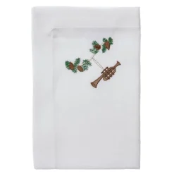 Nordic way juleserviett brodert trompet 50x50 cm
