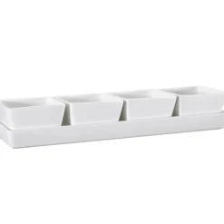 Nor tapasfat 4 skåler 6x9,5x38,5 cm hvit