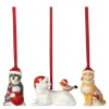 Nostalgic Ornament katt 19,5x14 cm 3 stk multi
