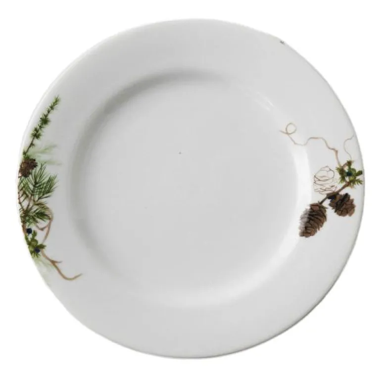 Nostalgi tallerken 22 cm hvit/grønn