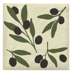 Olive serviett 33x33 cm 20 stk svart/grønn