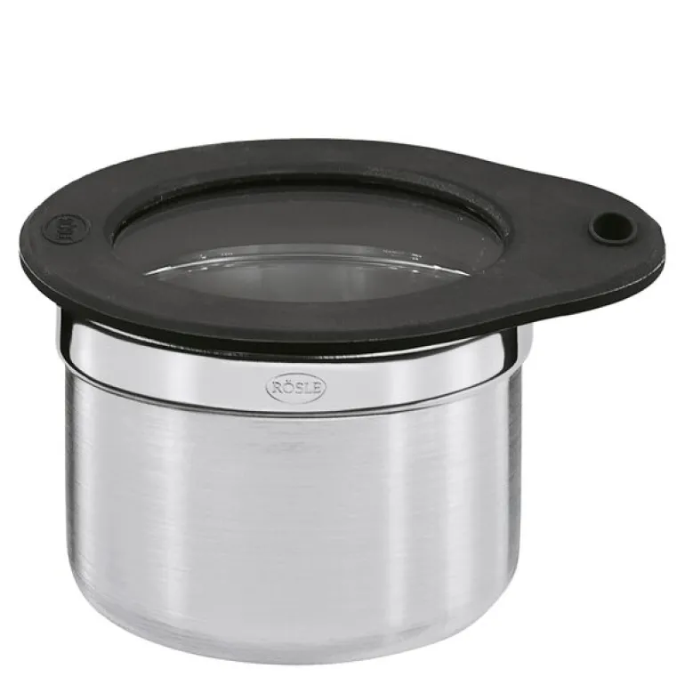 Oppbevaringsboks 30 cl 8x6,5 cm stål/klar/svart