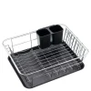Oppvaskstativ 42x30,5x15 cm rustfritt/svart