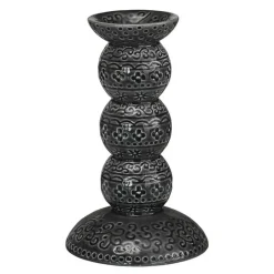 Orient antik lysestake 14 cm asfalt