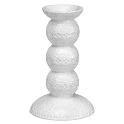 Orient antik lysestake 14 cm hvit