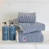 Original håndkle 70x130 cm stripet hvit/navy