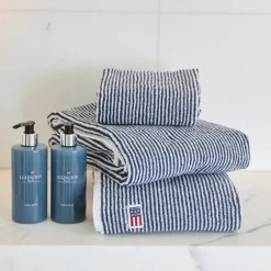 Original håndkle 70x130 cm stripet hvit/navy