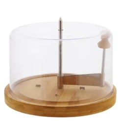 Ostskjærer med lokk 21,7 cm bambus