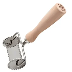 Pastakutter rektangulær tannet 6 cm rustfritt stål/tre