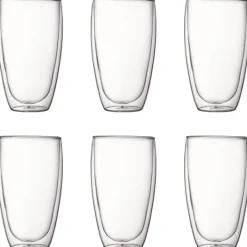 Pavina dobbeltvegget glass 45 cl 6 stk klar