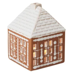 Pepperkakehus lyshus liten 11 cm brun