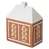 Pepperkakehus lyshus medium 15 cm brun