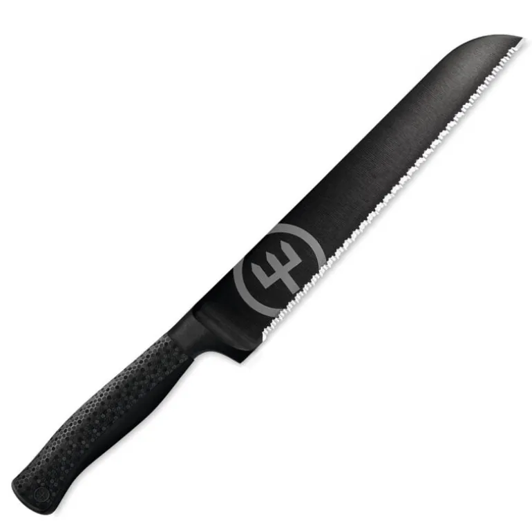Performer brødkniv 23 cm dobbelttannet svart