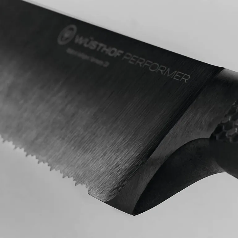 Performer brødkniv 23 cm dobbelttannet svart