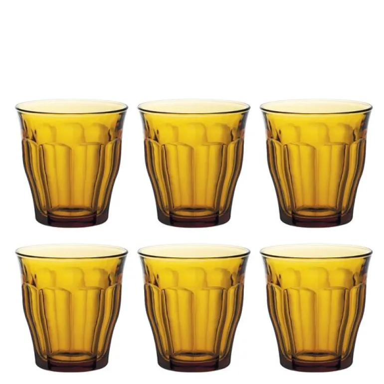 Picardie vannglass 25 cl 6 stk amber