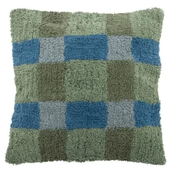 Pil pute 50x50 cm rutet grønn