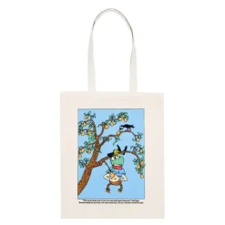Pippi handlenett 38,5x42 cm Pippi opp-ned beige