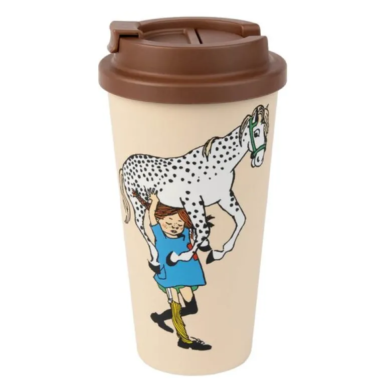 Pippi take away kopp 45 cl hest beige