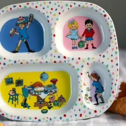 Pippi tallerken med 4 rom Bursdag