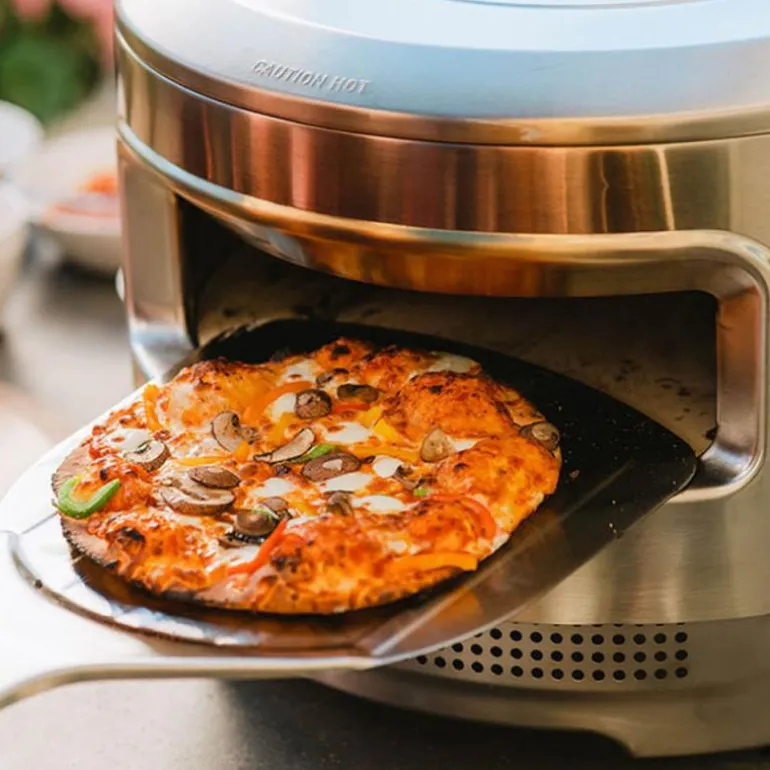 Pizzaovn vedfyrt/gass stål