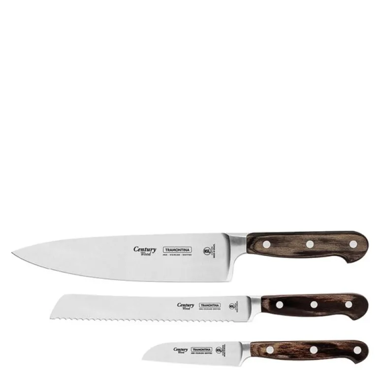 Polywood knivsett 3 deler 33,7 cm brun