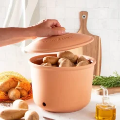 Potetkrukke med lokk i keramikk 25 cm