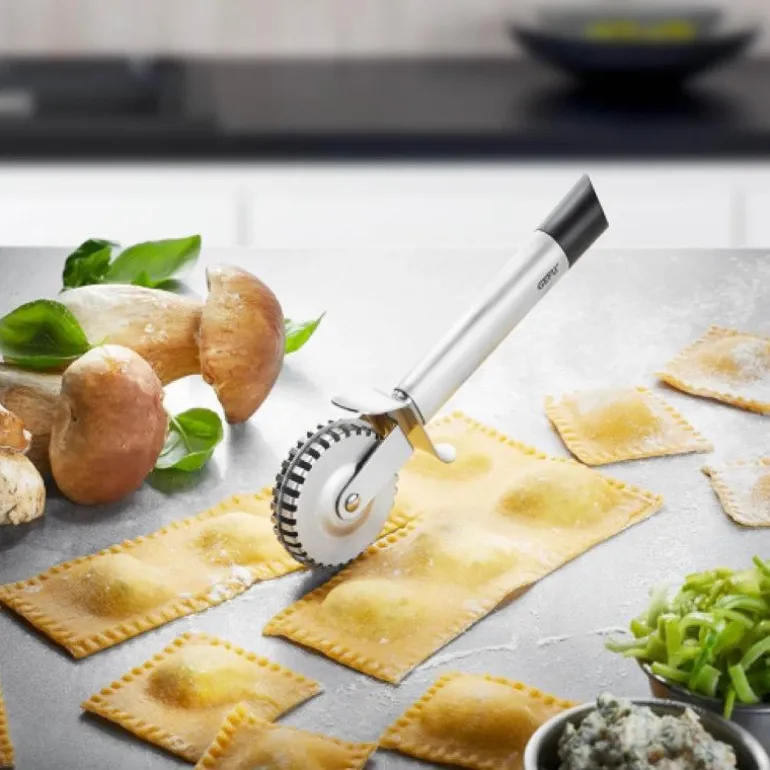Primeline ravioli- & pastahjul 19,5 cm stål/svart