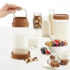 Produksjonsbeholder for plantebasert drikke 1 L terrakotta/klar