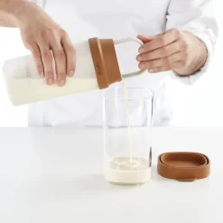 Produksjonsbeholder for plantebasert drikke 1 L terrakotta/klar
