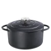 Provence støpejernsgryte rund 24 cm 4,2L svart