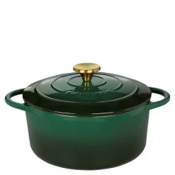 Provence støpejernsgryte rund 26 cm 5,3L grønn