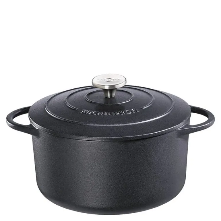 Provence støpejernsgryte rund 22 cm 3,3L svart