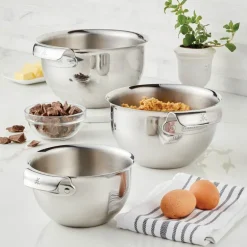 Provisions bakebollesett 3 deler rustfritt stål