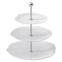 Pura kakefat med 3-etasjer 27 cm hvit