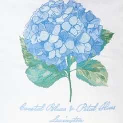 Putetrekk lin/bomull 50x50 cm blomsterbrodert hvit/grønn/blå