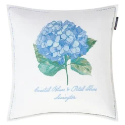 Putetrekk lin/bomull 50x50 cm blomsterbrodert hvit/grønn/blå