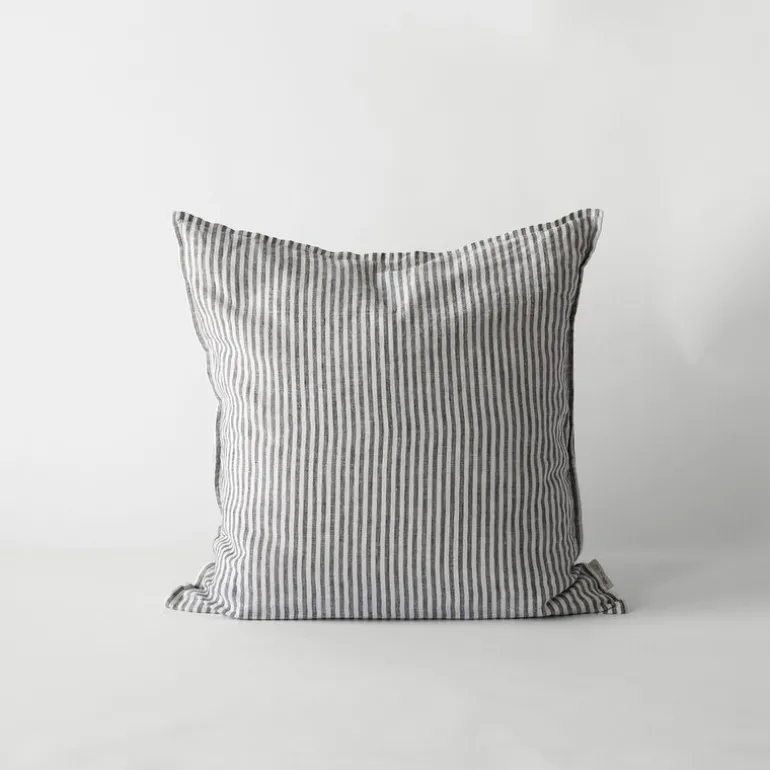 Putetrekk lin 50x50 cm grey/white